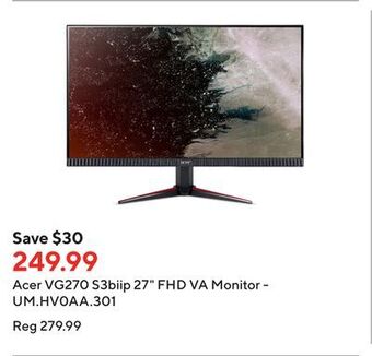 Staples Acer vg270 s3biip 27 fhd va monitor - um.hv0aa.301 offer