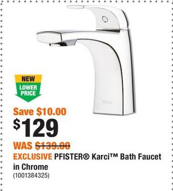 Home Depot Exclusive pfister karci bath faucet in chrome offer