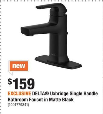 Home Depot Exclusive delta uxbridge single handle bathroom faucet in matte black offer