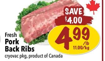 Farm Boy Fresh pork back ribs offer