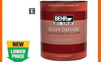 Home Depot Behr scuff defense interior extra durable flat paint & primer in one offer