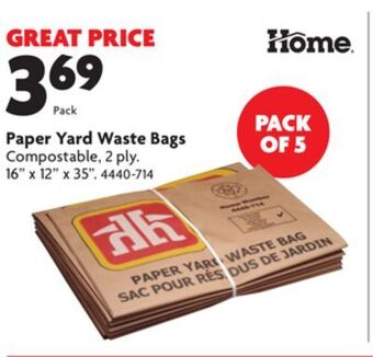 Home Hardware Paper yard waste bags offer