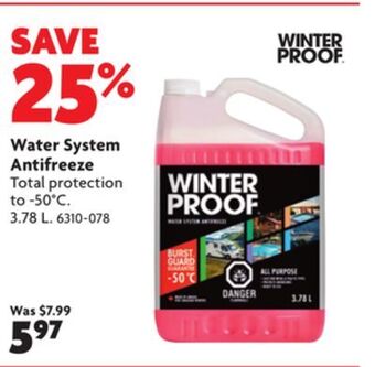Home Hardware Water system antifreeze offer