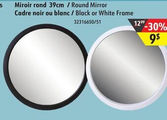 Hart Round mirror black or white frame offer