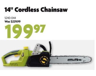 Home Hardware 14 cordless chainsaw offer