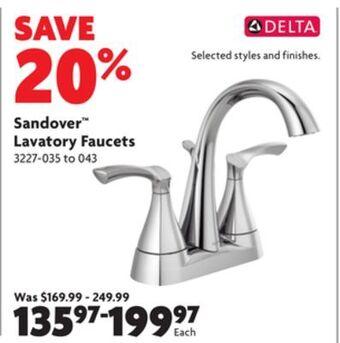 Home Hardware Sandover lavatory faucets offer