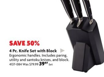Home Hardware 4 pc. knife set with block offer