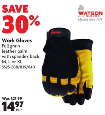 Home Hardware Work gloves offer