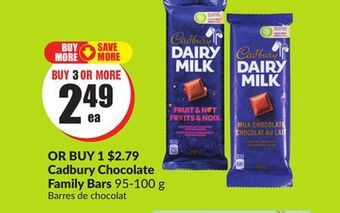 Chalo FreshCo Cadbury chocolate family bars 95-100 g offer