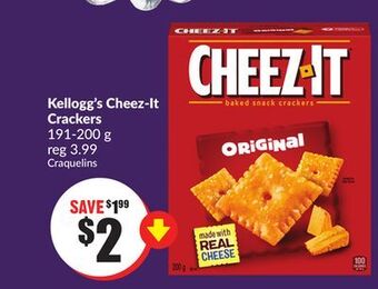 Chalo FreshCo Kellogg's cheez-it crackers 191-200 g offer