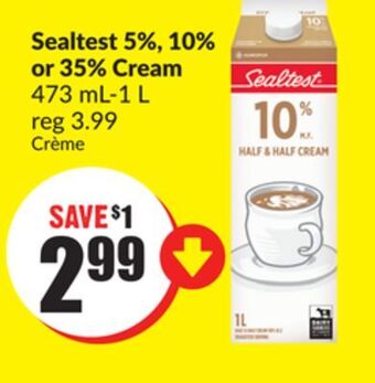 Chalo FreshCo Sealtest 5%, 10% or 35% cream 473 ml-1 l offer