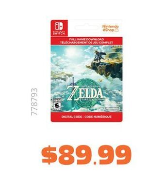 GameStop Legend of zelda tears of the kingdom - digital nintendo switch offer