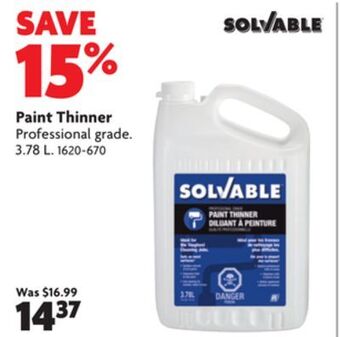 Home Hardware Paint thinner offer