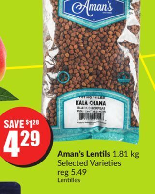 Chalo FreshCo Aman's lentils 1.81 kg selected varieties offer