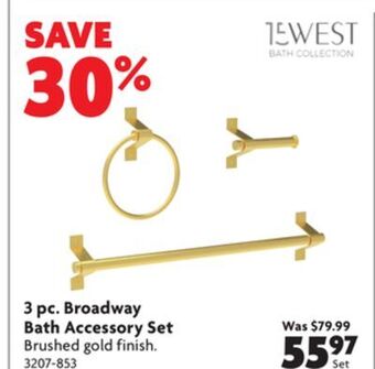 Home Hardware 3 piece broadway bath accessory set offer