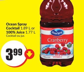 Chalo FreshCo Ocean spray cocktail 1.89 l or 100% juice 1.77 l offer