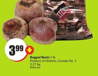 Chalo FreshCo Bagged beets 5 lb product of ontario, canada no. 1 2.27 kg offer