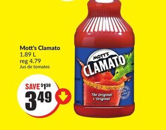 Chalo FreshCo Mott's clamato 1.89 l offer