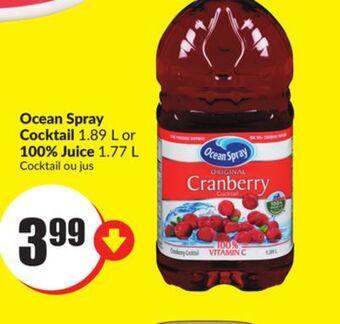 FreshCo Cocktail 1.89 l or 100% juice1.7 l offer