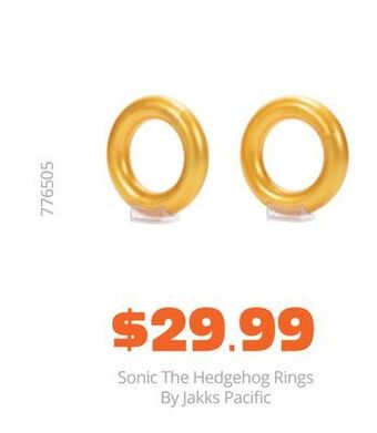 GameStop Sonic the hedgehog rings by jakks pacific offer