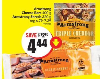 FreshCo Armstrong cheese bars 400 g armstrong shreds 320 g offer