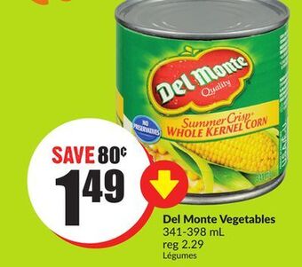 FreshCo Del monte vegetables 341-398 ml offer