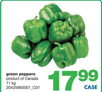 Wholesale Club Green peppers, 11 kg offer