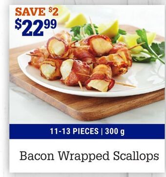 M & M Food Market Bacon wrapped scallops offer