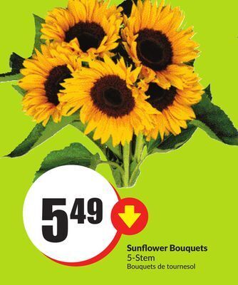FreshCo Sunflower bouquets 5 stem offer
