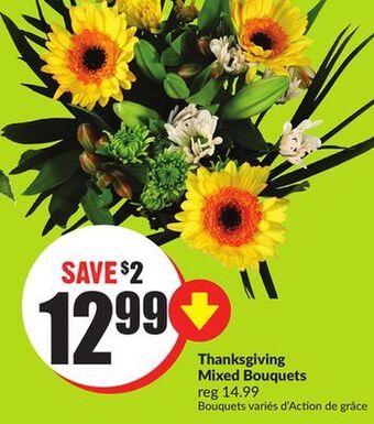 FreshCo Thanksgiving mixed bouquets offer