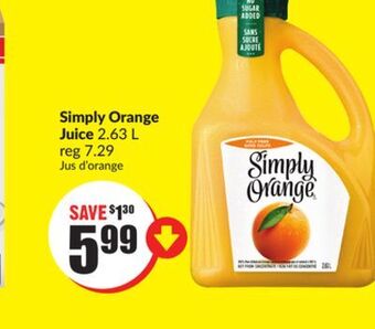FreshCo Simply orange juice 2.63 l offer