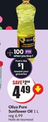 FreshCo Oliya pure sunflower oil 1 l offer
