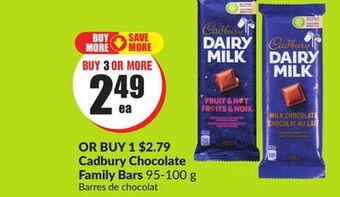 FreshCo Cadbury chocolate family bars 95-100 g offer