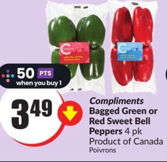 FreshCo Compliments bagged green or red sweet bell peppers 4 pk offer