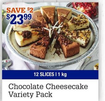 M & M Food Market Chocolate cheesecake variety pack offer