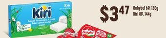 FreshCo Babybel 6p, 120g. kiri 8p, 144g offer