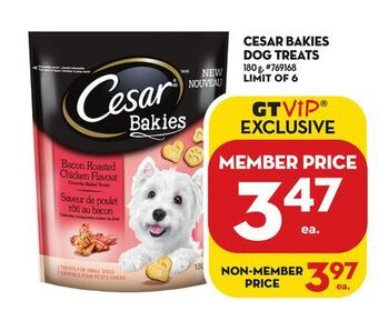Giant Tiger Cesar bakies dog treats offer
