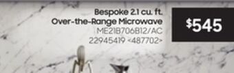 RONA Samsung bespoke 2.1 cu. ft. over-the-range microwave offer