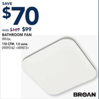 RONA Broan bathroom fan 110 cfm. 1.0 sone offer