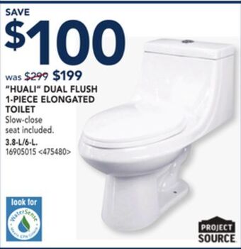 RONA Project source huali dual flush 1-piece elongated toilet 3.8-l/6-l offer