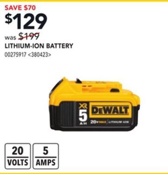 RONA Dewalt lithium-ion battery offer