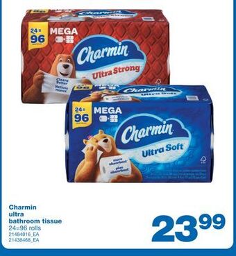 Wholesale Club Charmin ultra bathroom tissue, 24=96 rolls offer