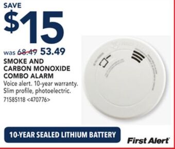 RONA First alert smoke and carbon monoxide combo alarm offer