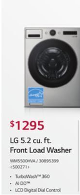 RONA Lg 5.2 cu. ft. front load washer offer