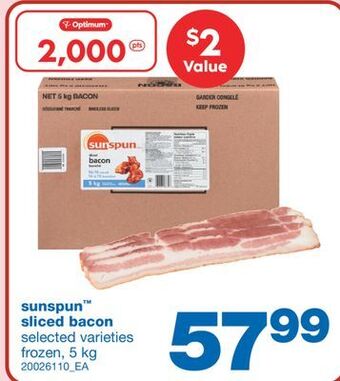 Wholesale Club Sunspun sliced bacon, 5 kg offer