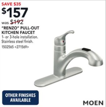 RONA Renzo pull-out kitchen faucet offer