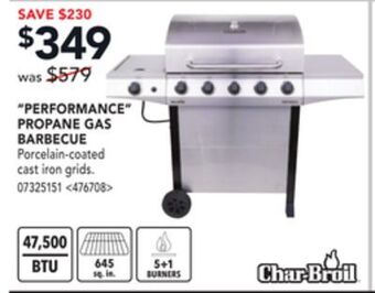 RONA Char-broil performance propane gas barbecue offer