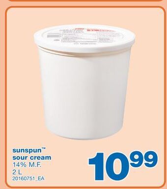 Wholesale Club Sunspun sour cream, 2 l offer