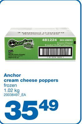 Wholesale Club Anchor cream cheese poppers, 1.02 kg offer