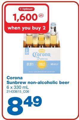 Wholesale Club Corona sunbrew non-alcoholic beer, 6 x 330 ml offer